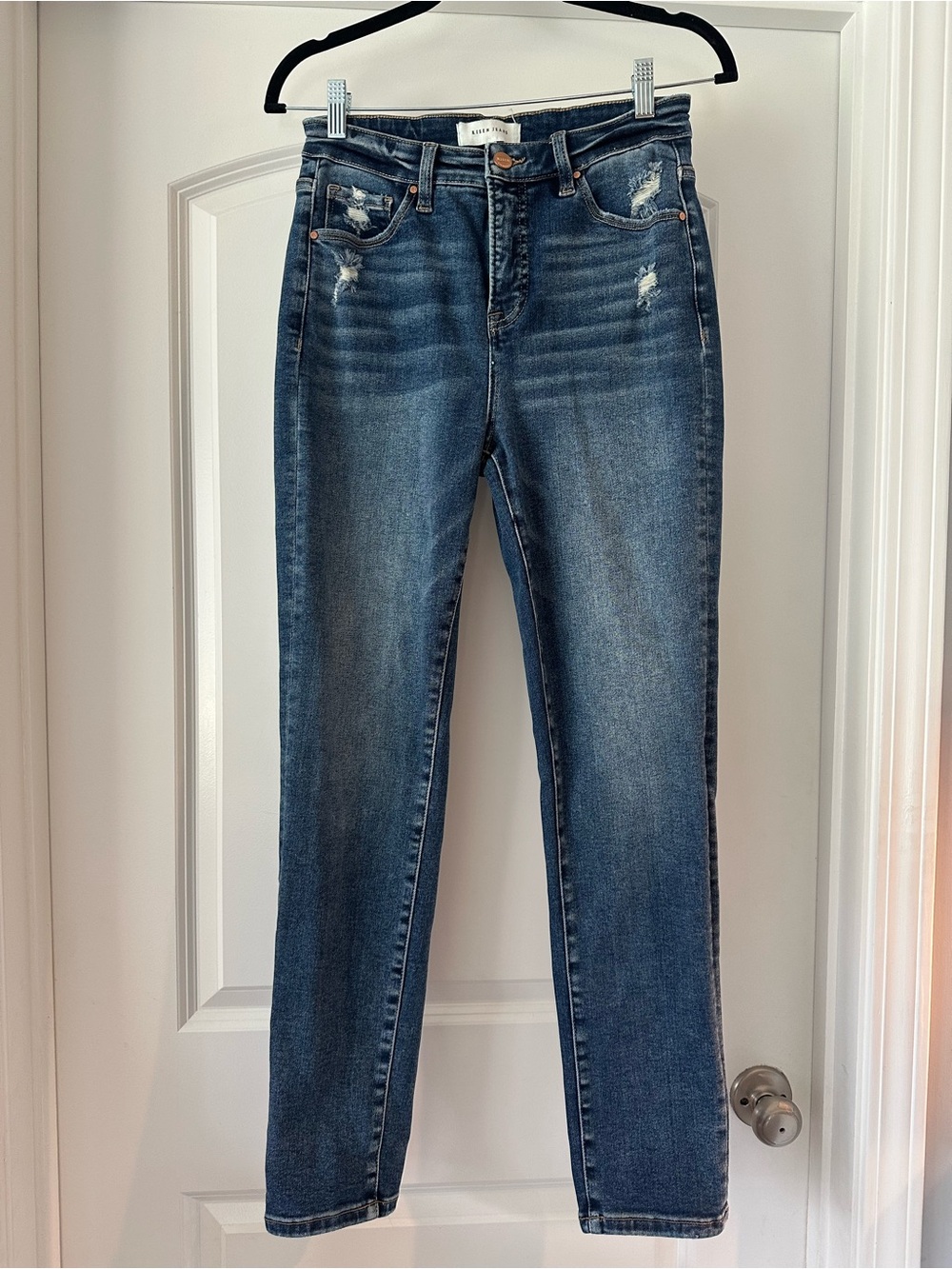 Risen Dark Wash Straight Leg Jeans